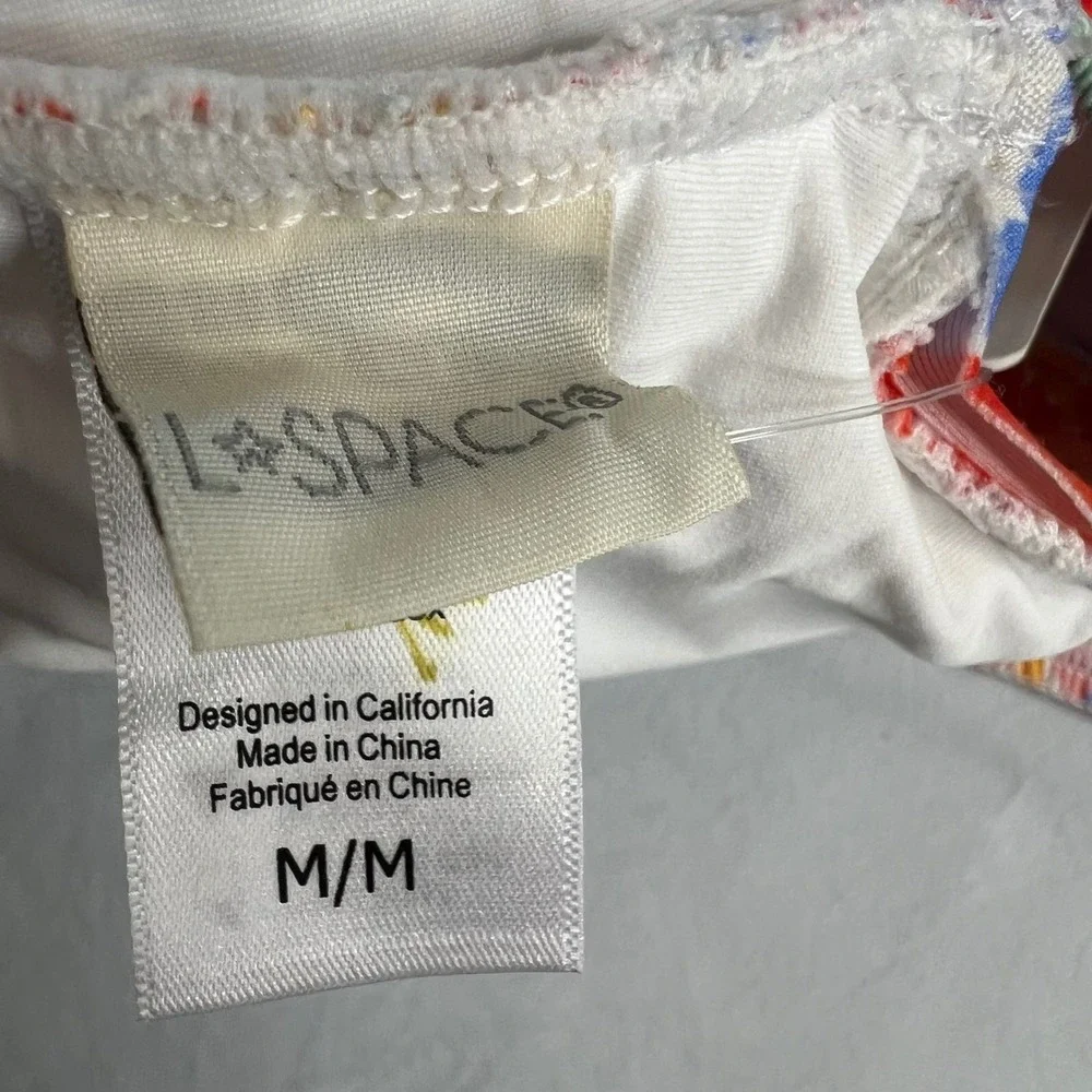 L*Space Izzy Smocked Bikini Top Size M Multicolor Floral Bralette Swimwear NWT